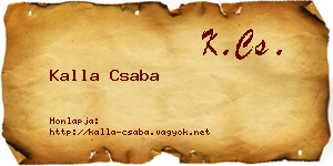 Kalla Csaba névjegykártya