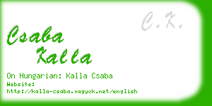 csaba kalla business card